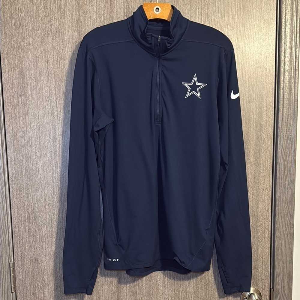 Nike Dallas Cowboys Navy Quarter Zip Pullover Size Adult Small EUC